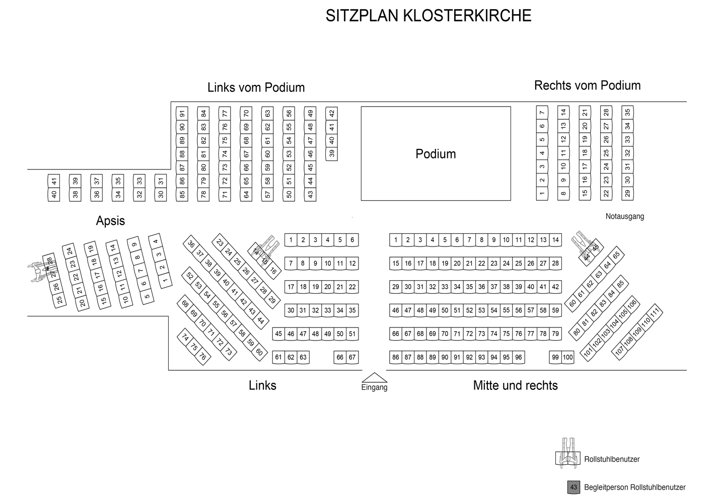 Sitzplan Klosterkirche